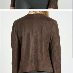 LYSSE Womens Faux Suede Pocketed Split Cuff Jacket